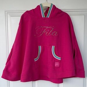 •FILA• Girl’s Hooded Fleece Poncho - Size 6/7
